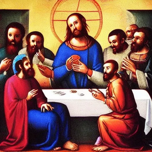 Prompt: The supper before The Last Supper | religious painting