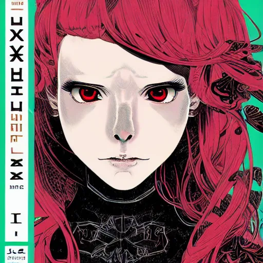 Image similar to portrait skull girl manga by anime, tom whalen, laurie greasley, jc leyendecker and greg rutkowski