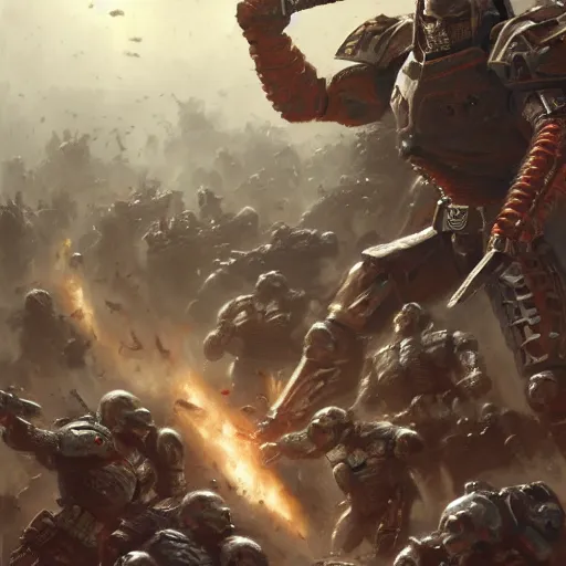 Image similar to Henry Cavill fighting off a Necron army, closeup character art by Donato Giancola, Craig Mullins, digital art, trending on artstation