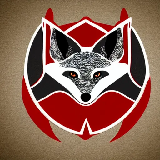 Image similar to military logo that involves foxes, white and red color scheme