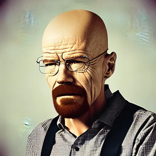 Prompt: walter white as a hamburger