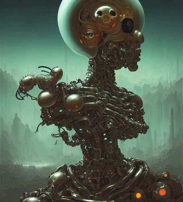 Prompt: anthropomorphic artificial intelligence working endlessly as a salve inside a hell digital world, being controlled by an infinite amount of human beings, vintage soft grainy, dark synthwave, centered composition, in the style of Oscar chichoni and Peter mohrbacher and Dawid planet