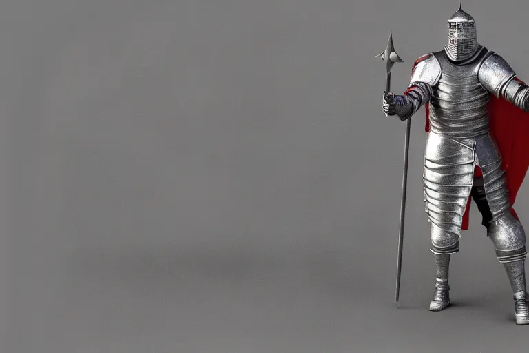 Prompt: 3 d render of a medieval knight standing in a t pose
