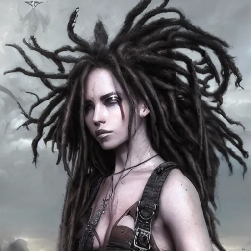 Prompt: dreadlocks, darkwave, darksynth character portrait, sharp, digital matte painting, art by luis royo, greg rutkowski, wlop, dramatic lighting, trending on artstation