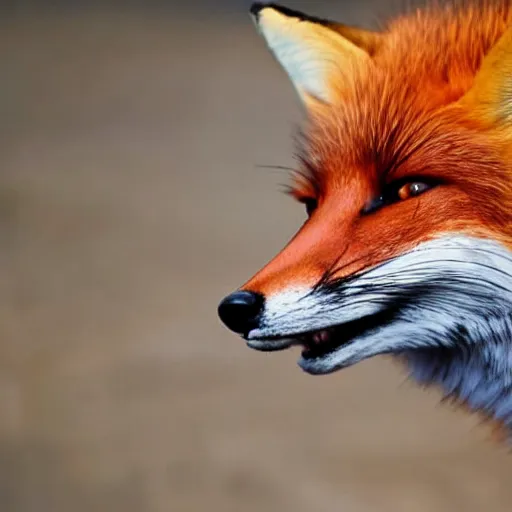 Image similar to a fox holding a knife