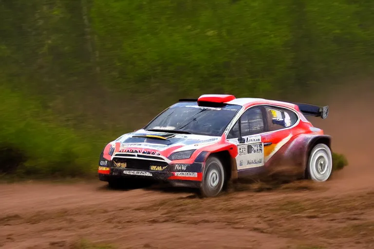 Image similar to !!!!F1!!!! rally car driving on off-road. High speed photography, motion blur, photograph, midday, muted colors, motion blur, mist