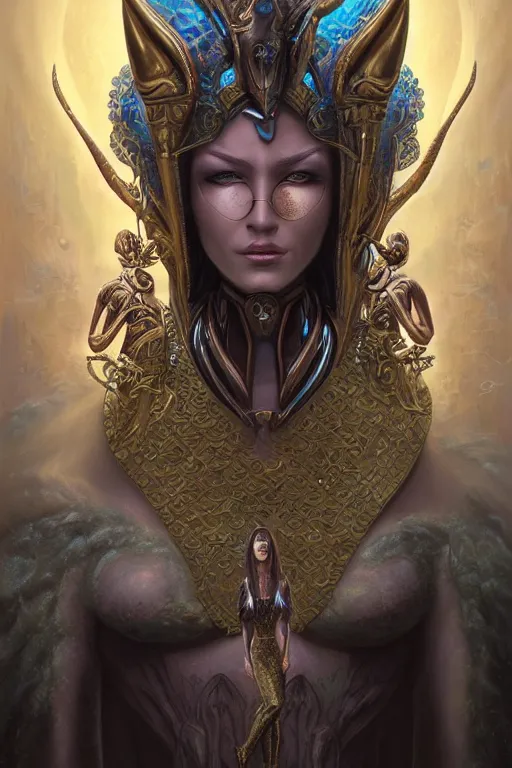 Prompt: portrait of a beautiful female atlantean anubis alien warrior, regal, realistic, refined, detailed digital art, oil painting, michael cheval, esao andrews, art frahm, steampunk, walt disney ( 1 9 3 7 ), highly detailed, cinematic lighting, unreal engine, 8 k, hd