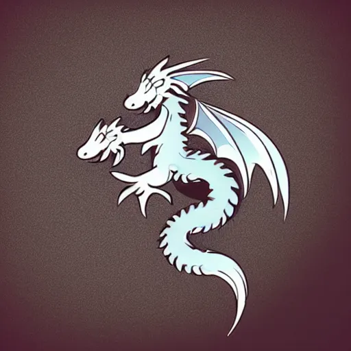 Image similar to very cute small dragon with well-designed head and four legs, logo, ink