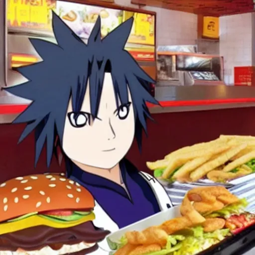 Image similar to sasuke at mcdonald's.