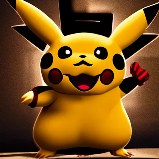 Image similar to pikachu as a scary animatronic in the game Five Nights at Freddy’s