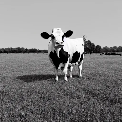 Image similar to a sphere shaped cow in a field