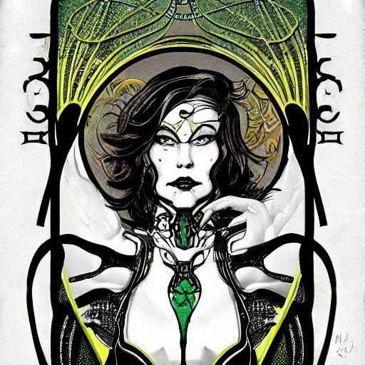 Image similar to cyborg art nouveau