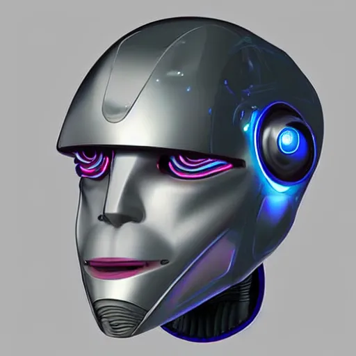 Image similar to robot nano mechanical headgear helmet concept art detailed