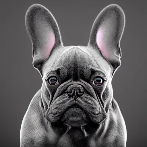 Image similar to emerald crystal french bulldog, photo realistic, dramatic cinematic lighting, octane render, 4 k, ultra detailed