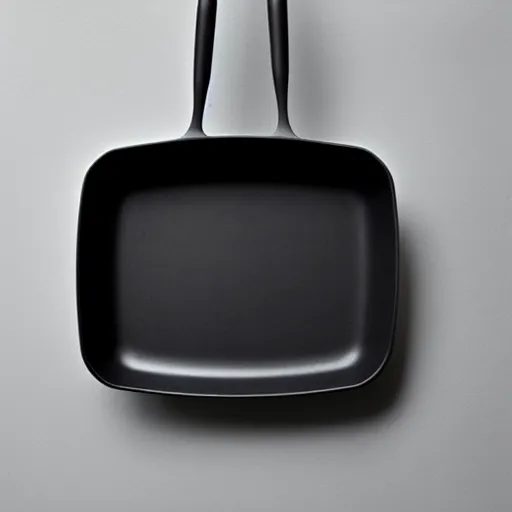 Prompt: minimal iron cast pan inspired by Dieter Rams