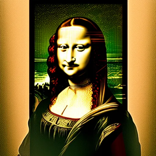 Image similar to monalisa transformation, award winning photography, cinematic, 50 mm, trending on Twitter