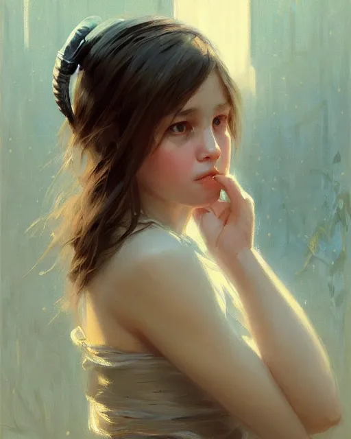 Image similar to a potrait of a girl with small tiger ears, fine details. night setting. realistic shaded lighting poster by craig mullism, artgerm, jeremy lipkin and michael garmash, unreal engine, radiant light, detailed and intricate environment, digital art, trending on art station