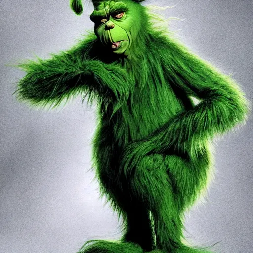 Image similar to The Grinch as Voldemort, high resolution photo, outfit photo pose