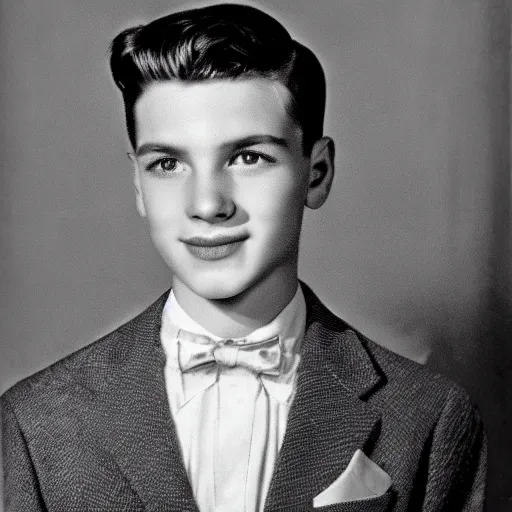 Prompt: a very handsome young man, 1 9 5 0 s,