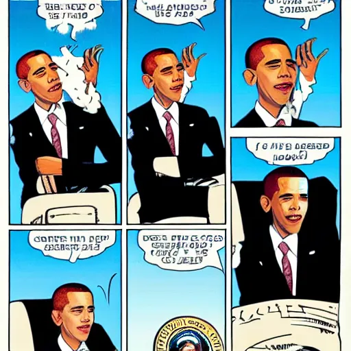 Prompt: president obama as'9 0 s comic