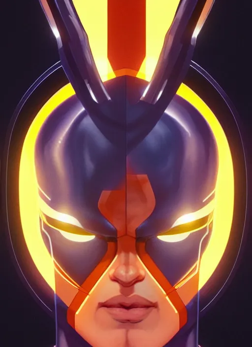 Image similar to symmetry portrait of cyclops from x - men : the animated series ( 1 9 9 2 ), glowing lights, intricate, elegant, highly detailed, digital painting, artstation, concept art, smooth, sharp focus, illustration, art by artgerm and greg rutkowski and alphonse mucha