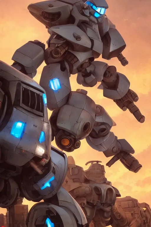 Image similar to mechwarrior 5 : mercenaries mech megaman transformer robot boss tank engine octane render, 4 k, hd 2 0 2 2 3 d cgi rtx hdr style chrome reflexion glow fanart artstation by jesper ejsing, by rhads, makoto shinkai borderlands and by feng zhu rossdraws digital cinematic pixar and disney unreal zbrush central hardmesh