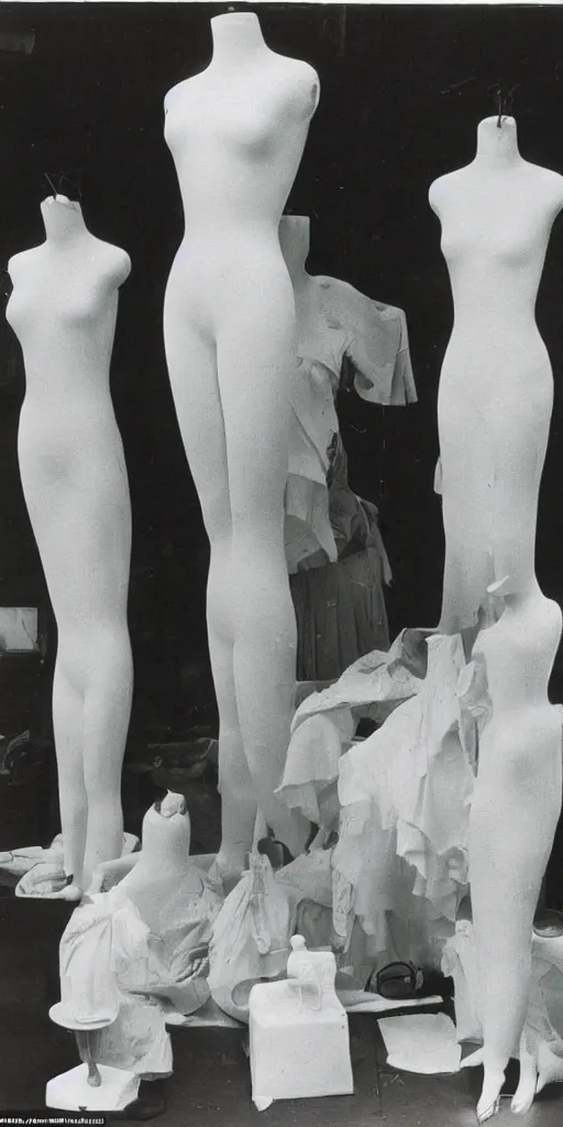 Prompt: department store wax mannequins melting during a heatwave in 1 9 2 9