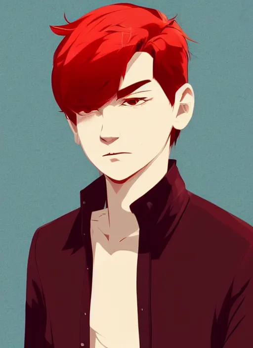 Prompt: a young man with red hair. he looks very angry. clean cel shaded vector art. shutterstock. behance hd by lois van baarle, artgerm, helen huang, by makoto shinkai and ilya kuvshinov, rossdraws, illustration, art by ilya kuvshinov