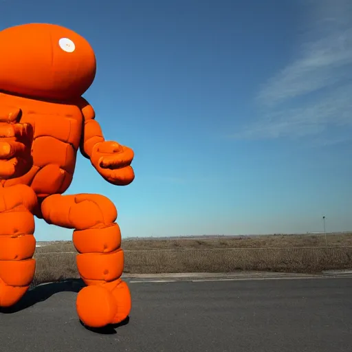Prompt: giant orange humanoid
