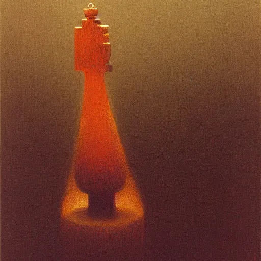 Prompt: a chess piece by beksinski