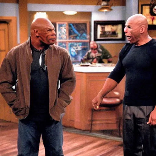 Prompt: mike tyson and joe rogan, in friends