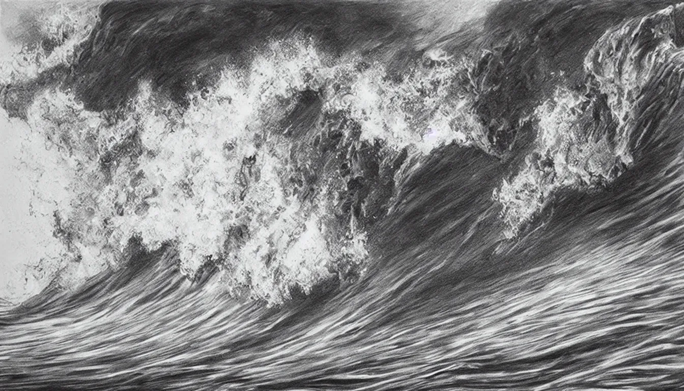 Image similar to crashing ocean wave, photorealistic drawing, international award winning