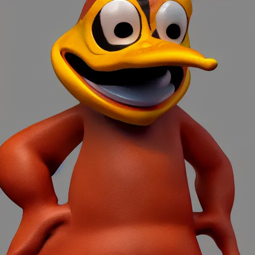 Prompt: donald duck demon. eldenring boss, zbrush, arnold render, unrealengine 5, dark souls, horror, extremely detailed