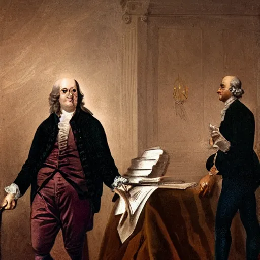 Image similar to photo of benjamin franklin at the met gala