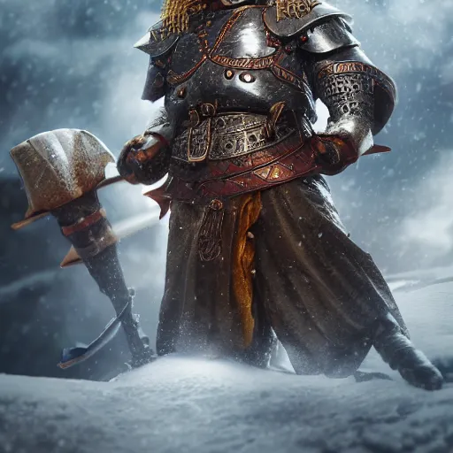 Image similar to lenin medieval dwarf warrior, anime, realistic 4k octane beautifully detailed render, 4k post-processing, highly detailed, intricate complexity, epic composition, magical atmosphere, cinematic lighting, masterpiece, ultra hd