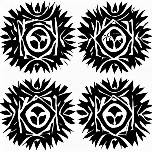 Prompt: a small vector tattoo design. spiky, tribal.