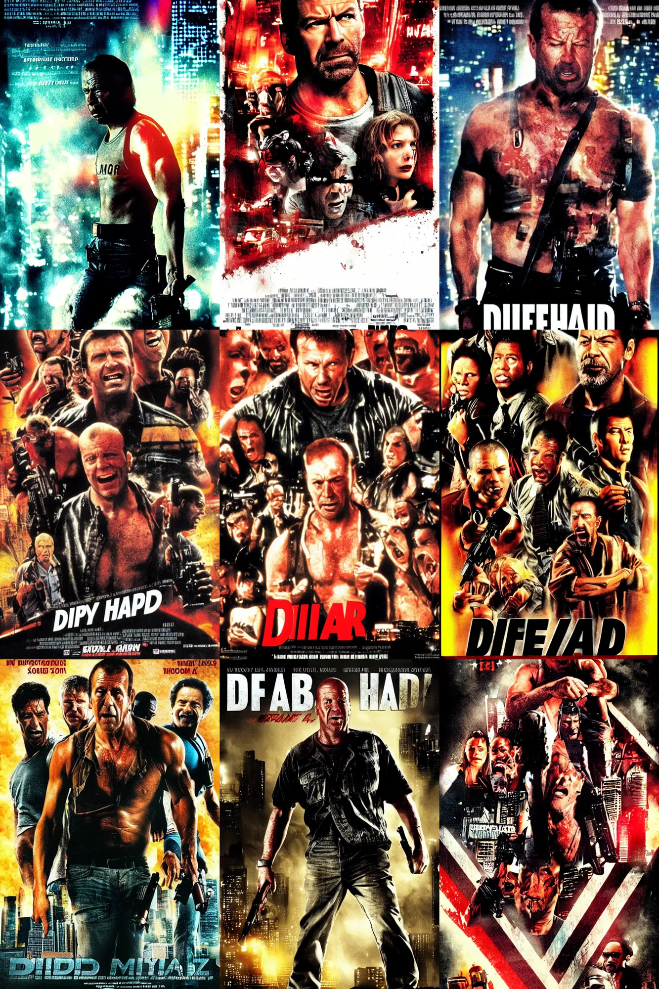 Prompt: diehard movie poster