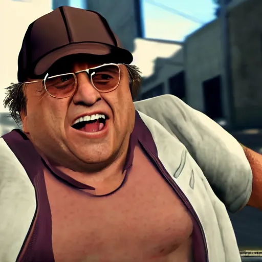 Image similar to Danny DeVito in the style of GTA V