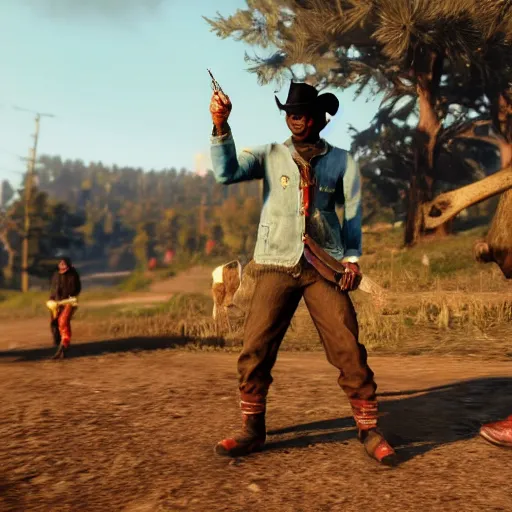 Image similar to soulja boy in red dead redemption 2