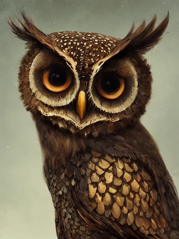 Prompt: a ultradetailed beautiful concept art of a an intricate wooden mask of an owl painted with beautiful colors, but the mask seems to hide some dark secret, wear it if your dare, concept art, high resolution 4 k, by tom bagshaw, greg rutkowski, charli bowater and artgeem