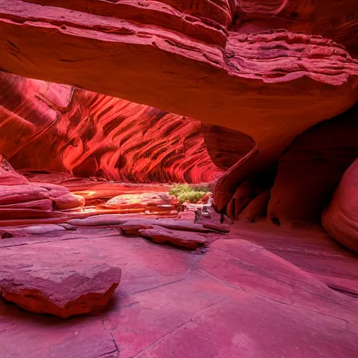 Prompt: a hidden stone city in the red rocks of glen canyon, utah, beautify lighting