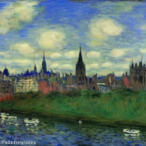 Prompt: Edinburgh in the style of Monet