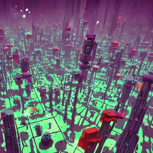 Image similar to biopunk city with building blocks like cells in the style of kilian eng and josan gonzalez, cg society, sharp focus, perfect composition, hyperdetailed, unreal engine