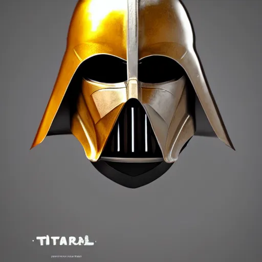 Image similar to realistic templar knight helm design inspired by darth vader, epic scale, character concept art, face symmetry, intricate accurate details, artstation trending, octane render, cinematic color grading, soft light, rule of thirds, golden ratio, like a professional model, cinematic, 8 k, clear.