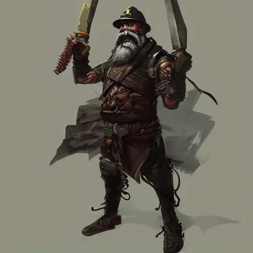 Prompt: portrait old vice barbarian warrior with trucker mustache and short hair, 8 k, trending on art station, by tooth wu and greg rutkowski