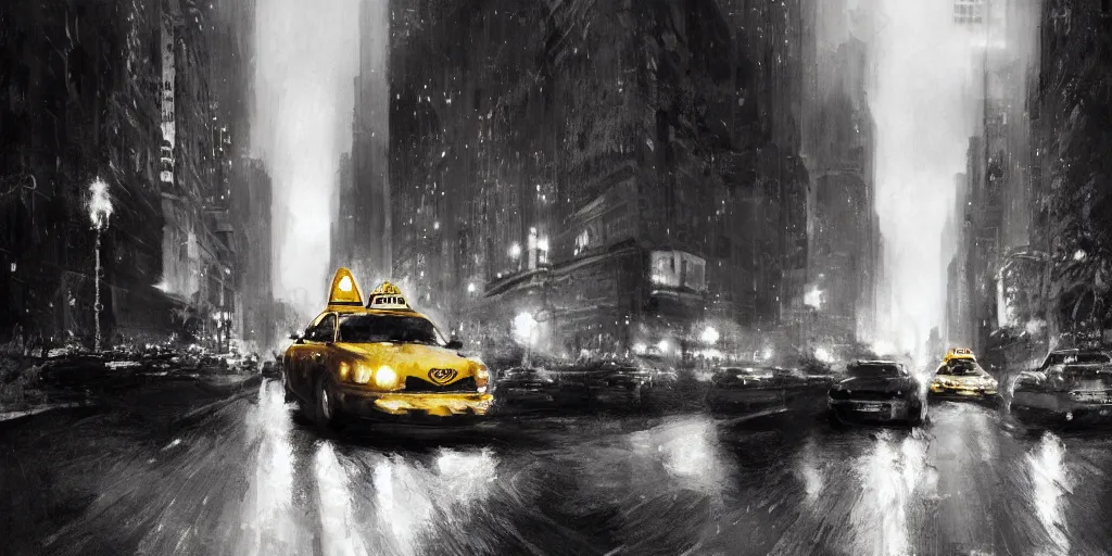 Image similar to taxi through the streets of chicago, night time, dramatic lighting, german expresionism, noir film, character sheet, fine details, concept design, high contrast, anthrophomorfic animals, kim jung gi, greg rutkowski, trending on artstation, 8 k, full body, turnaround, front view, back view, ultra wide angle