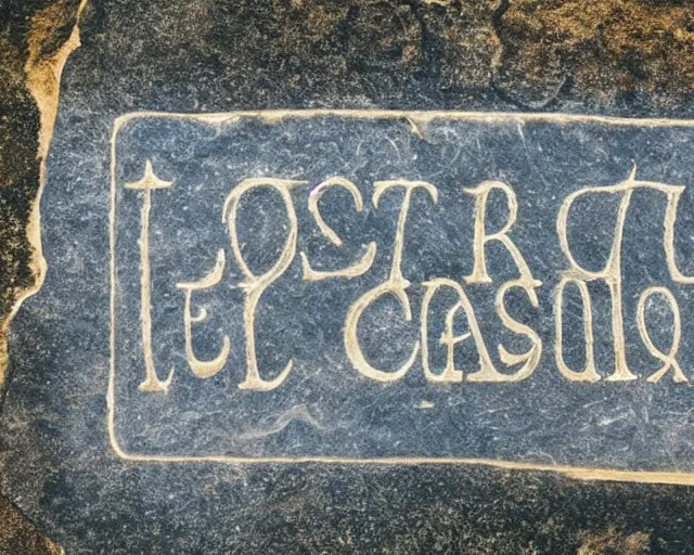 Image similar to photograph of a programming language carved into a stone tablet