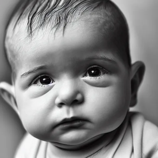 Image similar to Portrait of a baby with old wrinkly skin and gray hair