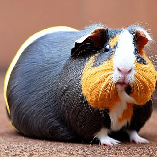 Prompt: guinea pig with tires for legs