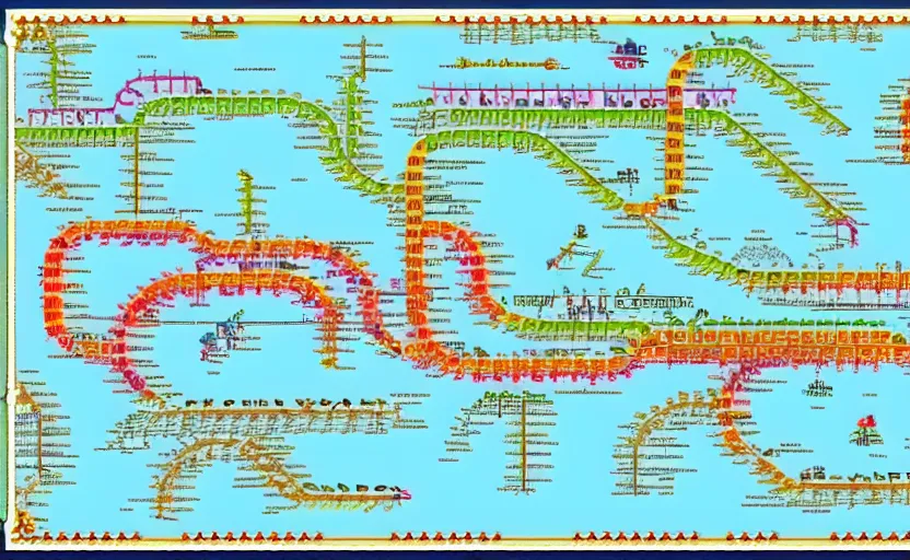 Image similar to metro map, large, detailed, islands